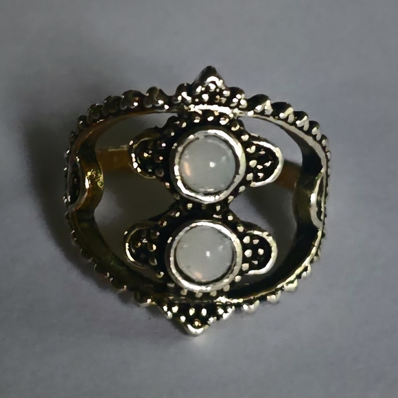 FIRE OPAL TITANIUM FOREVER WEAR SILVER NEW SIZE 6 SPOTLIGHT RING - Picture 2 of 5